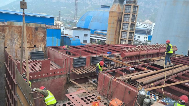 河南晋控天庆煤化工热动车间3炉电袋除尘器改造现场